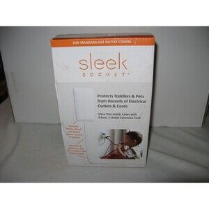 Sleek Socket 9-c-std-w Sleek Socket Childproofing Wall Plate w 3-Outlet Cord NIB
